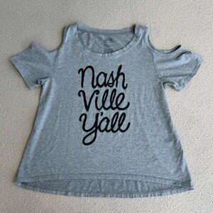 Grand Ole Opry Nashville Gray Cold Shoulder Top
